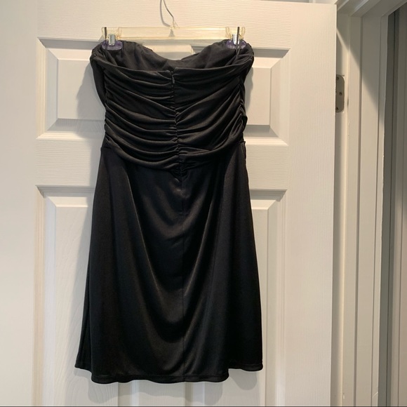 Express Black Strapless Rouched Dress- Medium - Picture 3 of 5
